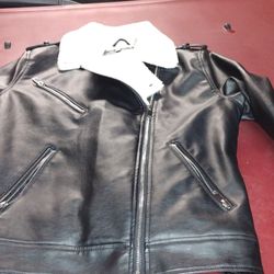 Girls Faux Leather Jacket (Fur Lined!)