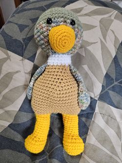 Medium Crochet Mallard Duck Stuffed Animal 