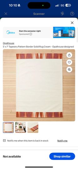 Rug 5' x 7' Tapestry Pattern Border Solid Rug Cream - Opalhouse designed