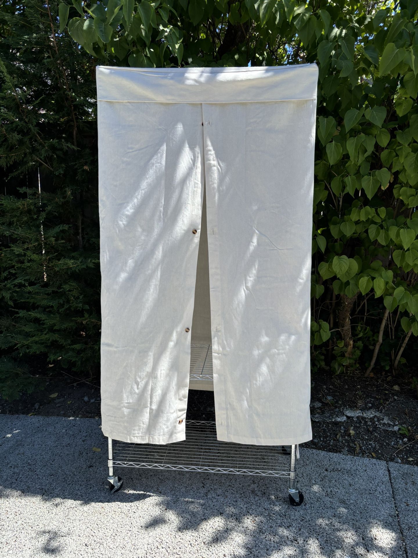 Rolling Clothing Rack W/Cover