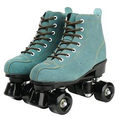 New- Woman's Size 8.5 / Men's Size 7 Suede Quad Roller Skates by Xudrez 