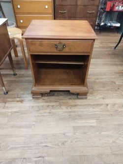 Solid Maple Nightstand With Drawer And Shelf