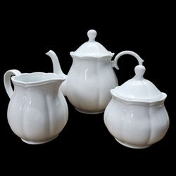Tea Set White China