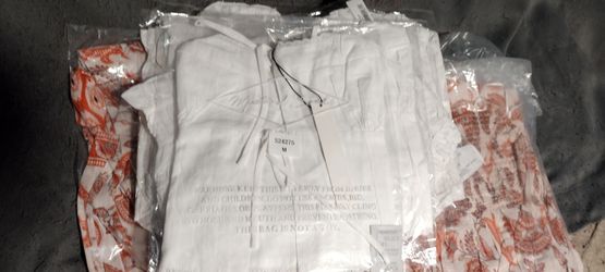 Mustard Seed Womens NWT Eyelet Lace Peplum Top White Sweetheart Tie S M