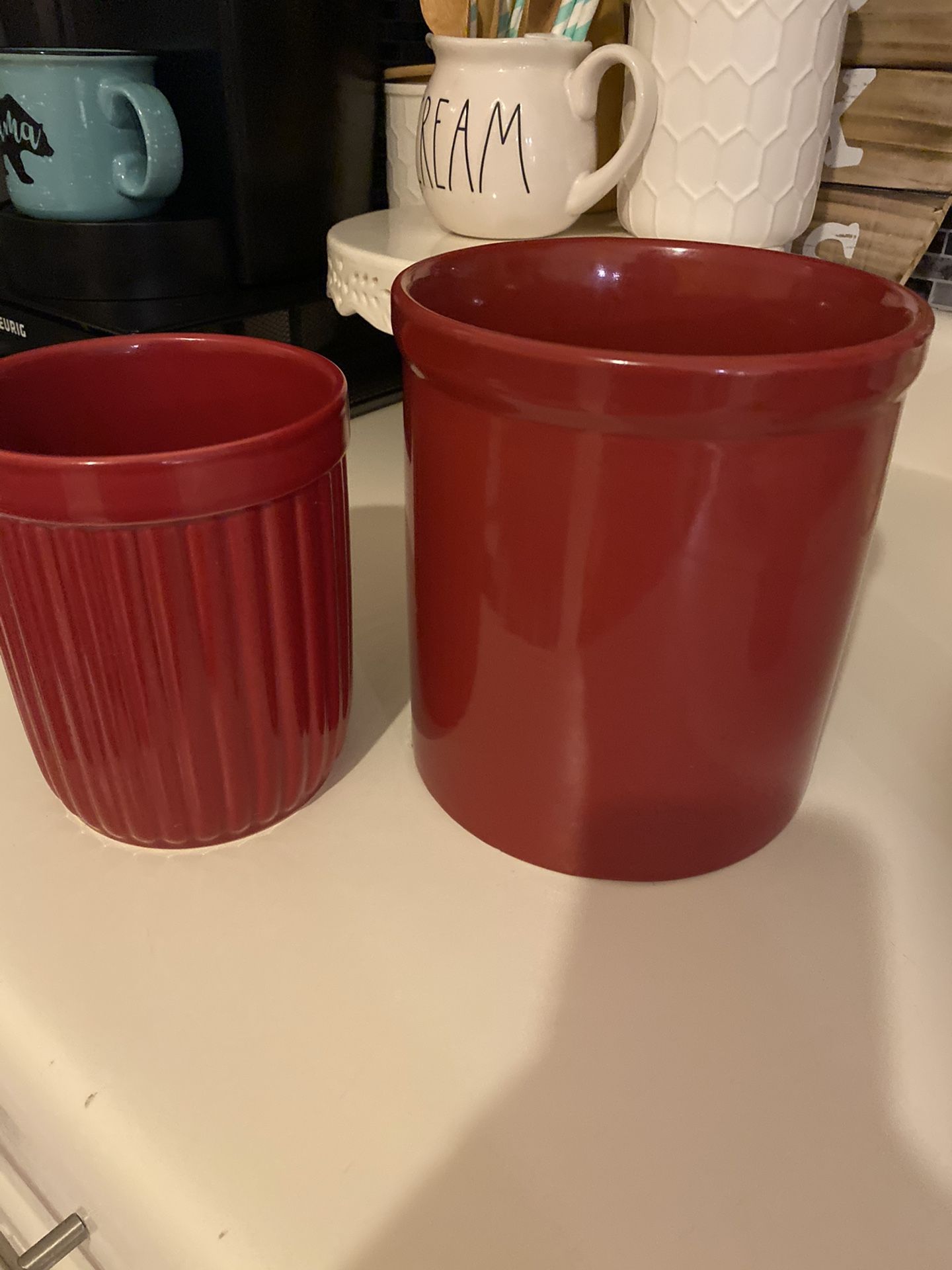 (2) kitchen utensil holders