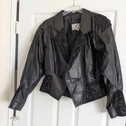 Woman's Vintage Leather Jacket Size L