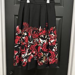 High Quality Red And Black Skirt— Size 4 Never Worn 