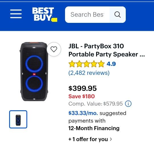 JBL PARTYBOX 310 BLUETOOTH LOUDSPEAKER