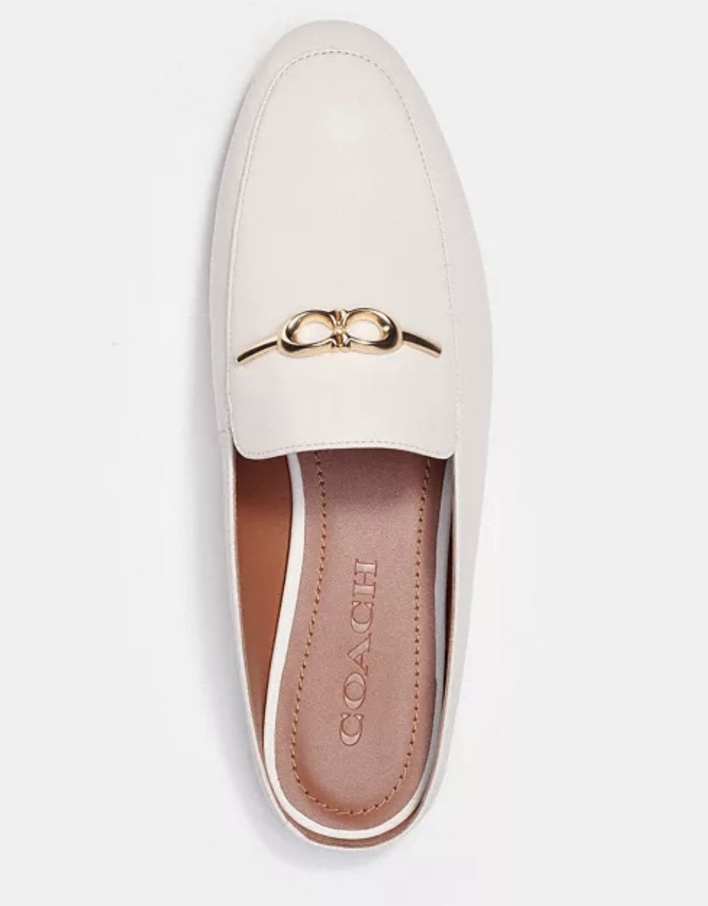 Coach Sienna Slides White Leather Size 11 Womens Slip On Loafer Mules