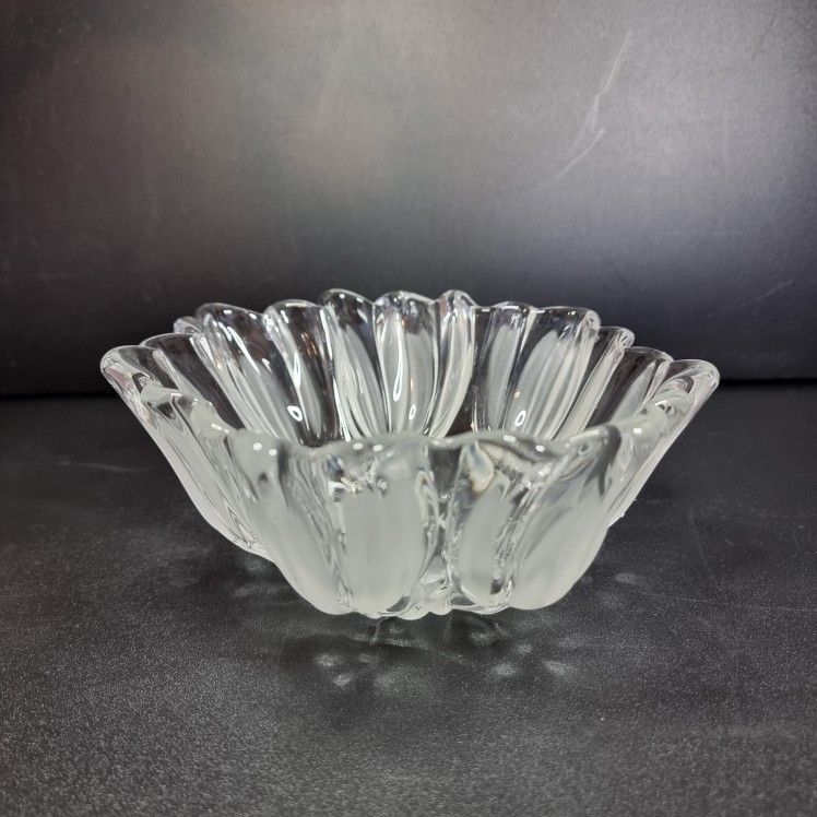 Walther-Glas Clear & Frosted Tulip Decorative/Serving Bowl Sylvia Germany