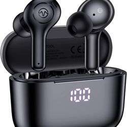 Mics Call Noise Reduction Wireless Earbuds,Bluetooth Headphones Support Wireless Charging Case, Waterproof Stereo Earphones with Microphone, Touch Con
