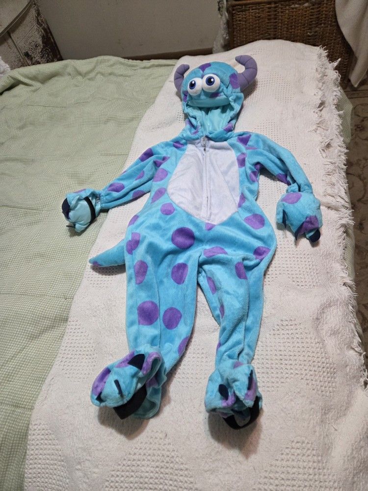 Disney Pixar Monsters Inc Plush SULLY Halloween Costume Blue/Purple 12-18 months