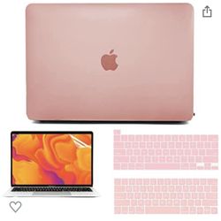 MacBook Pro 13 In Hard Shell Case w/ Keyboard Cover for Mac Pro 13 Touch Bar(2020-2016) (Pink)