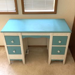 Blue And White Desk / Vanity