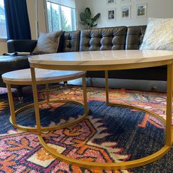 Beautiful White And Gold Coffee Table