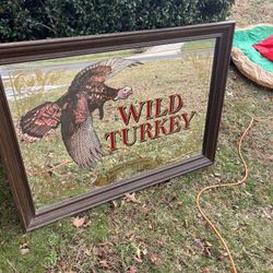 Vintage Wild Turkey Bourbon Advertisement 36"x26" Mirrored Sign Bar Man Cave. If listed it’s available 