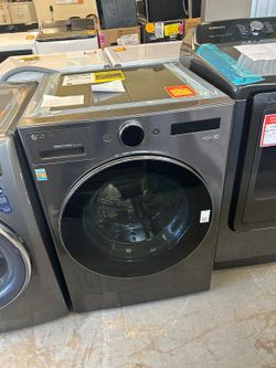 NEW LG 5.0 cu. ft. Mega Capacity Smart Front Load Electric All-in-One Washer Dryer Combo with TurboWash360 WiFi in Black Steel