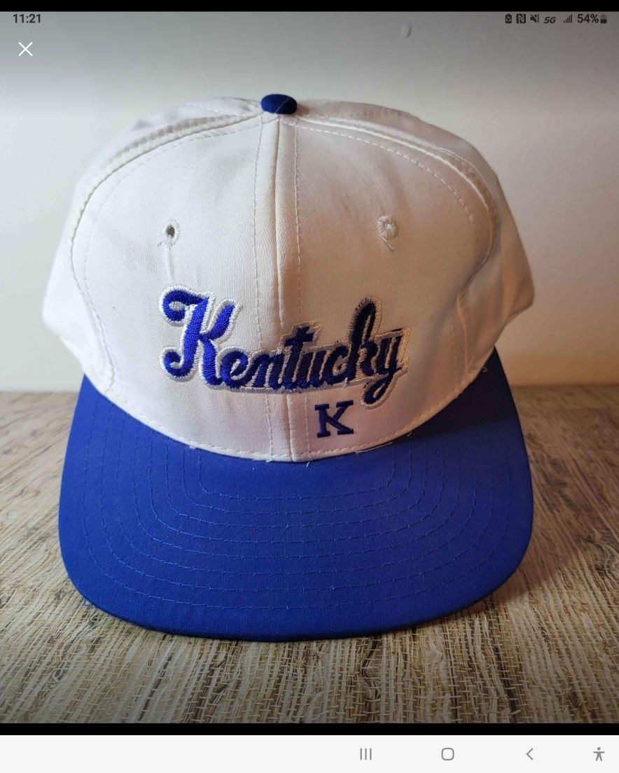 Vintage UofK, University of Kentucky Snapback Adjustable Hat, Blue and White