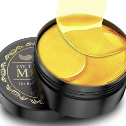 Under Eye Patches - 60 Pcs - 24K Gold Eye Mask- Puffy Eyes & Dark Circles Treatments,Reduce Under Eye Bags and Smooth Wrinkles,Eye Skin Care Pads With