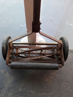 Vintage reel type push mower all orig