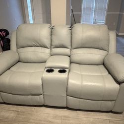 Vercelli Way Leather Power Reclining Loveseat and reclining 3 Seat Sofa