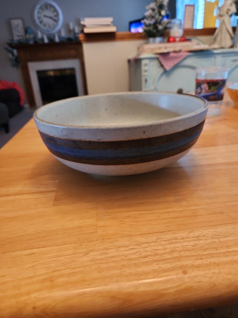 Otagiri Horizon Japan Blue Brown Banded Stoneware Cereal Bowl