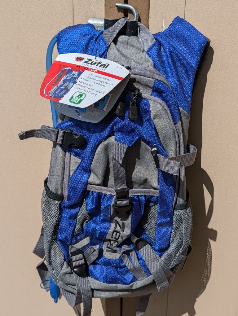 Zefal Z Hydro XC Hydration Backpack – 2L Bladder, 6L Storage, Blue Gray
