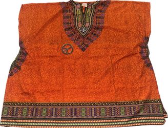 Adult Hippie Shirt with Peace Necklace Halloween Costume