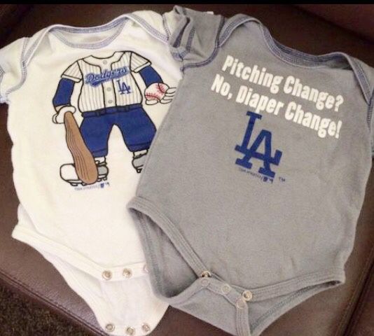 Dodgers Onesies- washed, but NEVER worn-12 months