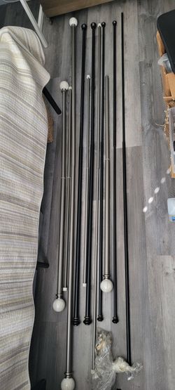 11 Window Rods + Hardware — $20 for All