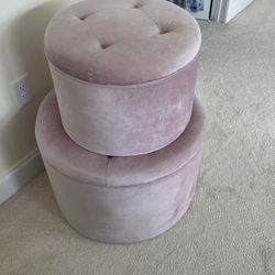 pastel pink circular chair