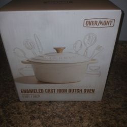 Overmont Enameled Cast Iron Dutch Oven