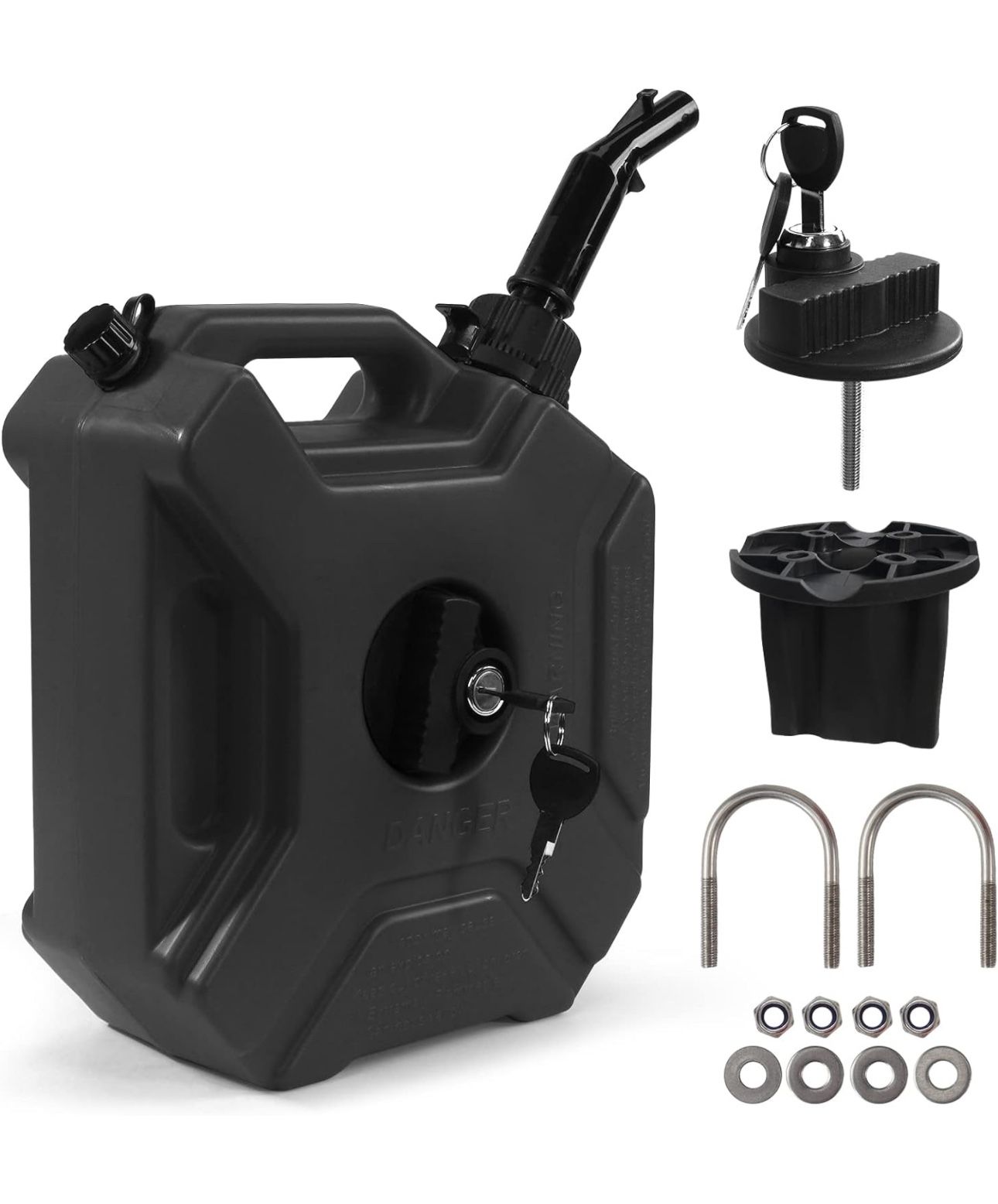 Esploratori 5L 1.3 Gallon Gas Can Fuel Oil Petrol Storage Cans Emergency Backup Tank with Mounting Bracket for Car Motorcycle UTV SUV ATV Off Road Mos