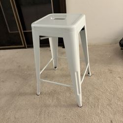 White Metal Counter Stool