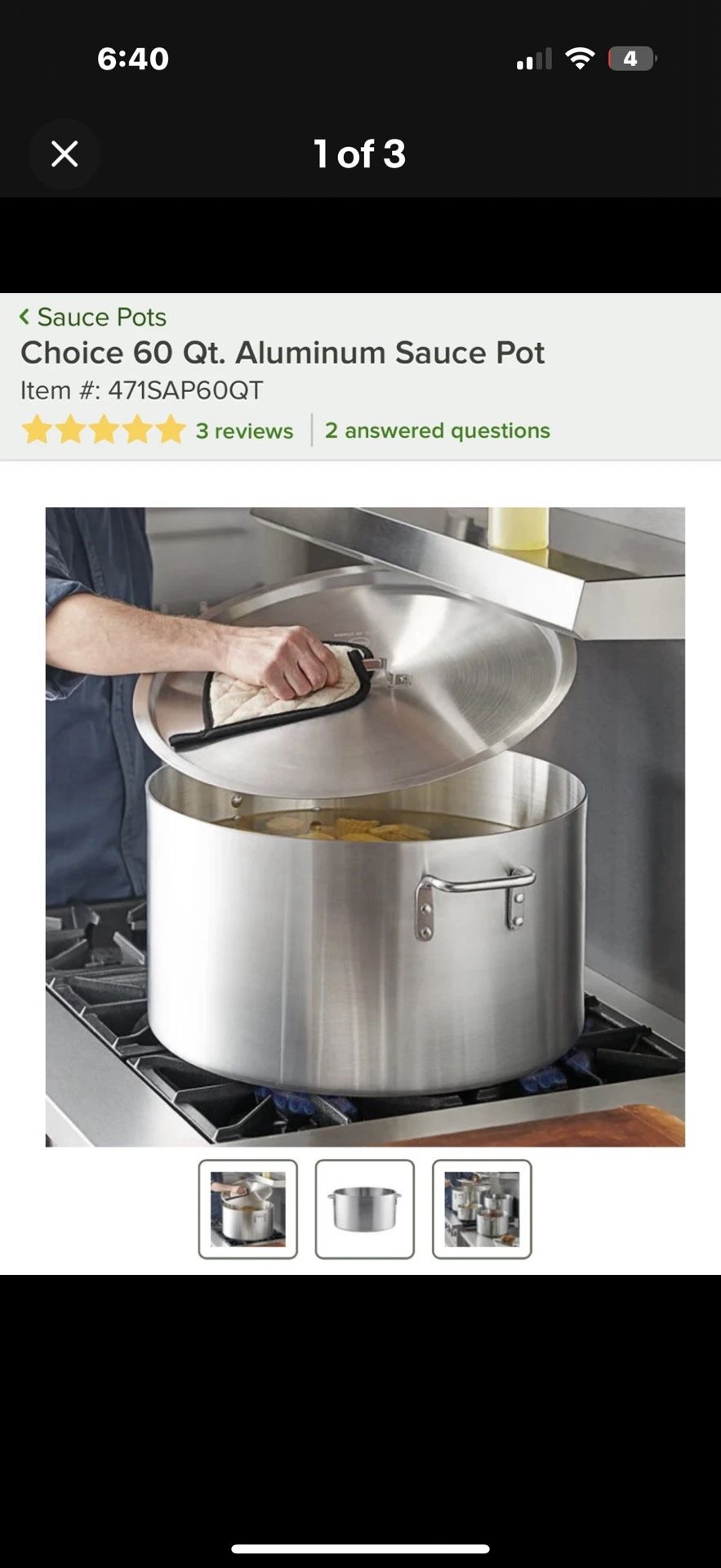 Aluminum 60 Quartz Sauce Pot