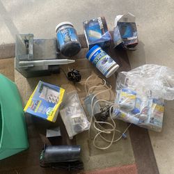 Two Fish Tank filters With Other Thinks You See In The Picture.