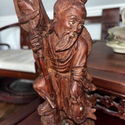 Asian Fisherman Statue With Inlet Eyes