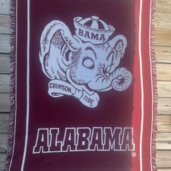 Vintage Alabama Crimson Tide Tapestry Throw Blanket 
