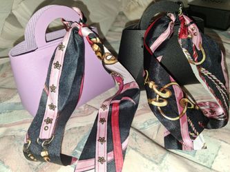 Mini Handbag Set with Printed Scarf Straps
