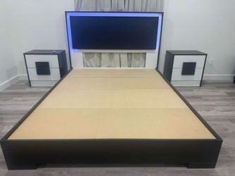 Brand New Queen Bed with 2 Nightstands / Cama Queen y 2 Mesas de Noche Nuevo a Estrenar … fast delivery
