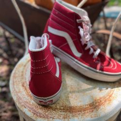 VERY Gently Used Red Vans High tops 