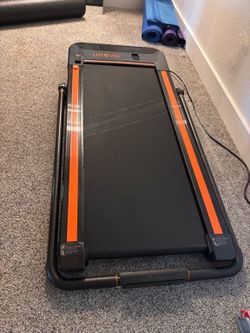 UREVO 2-in-1 Under Desk Folding Electric Treadmill, 2.5HP