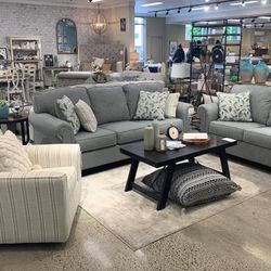Alanda Gray Living Room Set (SOFA and LOVESEAT &Couch