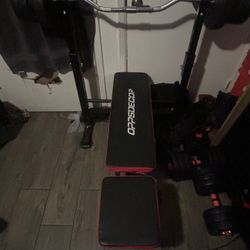 Adjustable Weightlifting Bench (with Weights)