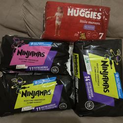 Huggies Size 7 Or Ninjamas size L  ($8 Each)