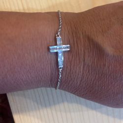 925 Silver Cross Bracelet New!! 