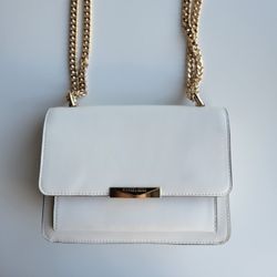 Michael Kors Jade Leather Bag in White Gold Hardware