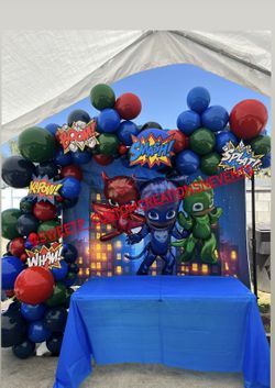 PJ Mask Balloon Backdrop