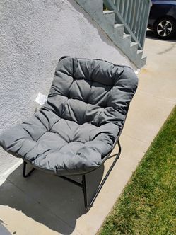 Gray Lounge Chair with Ottoman