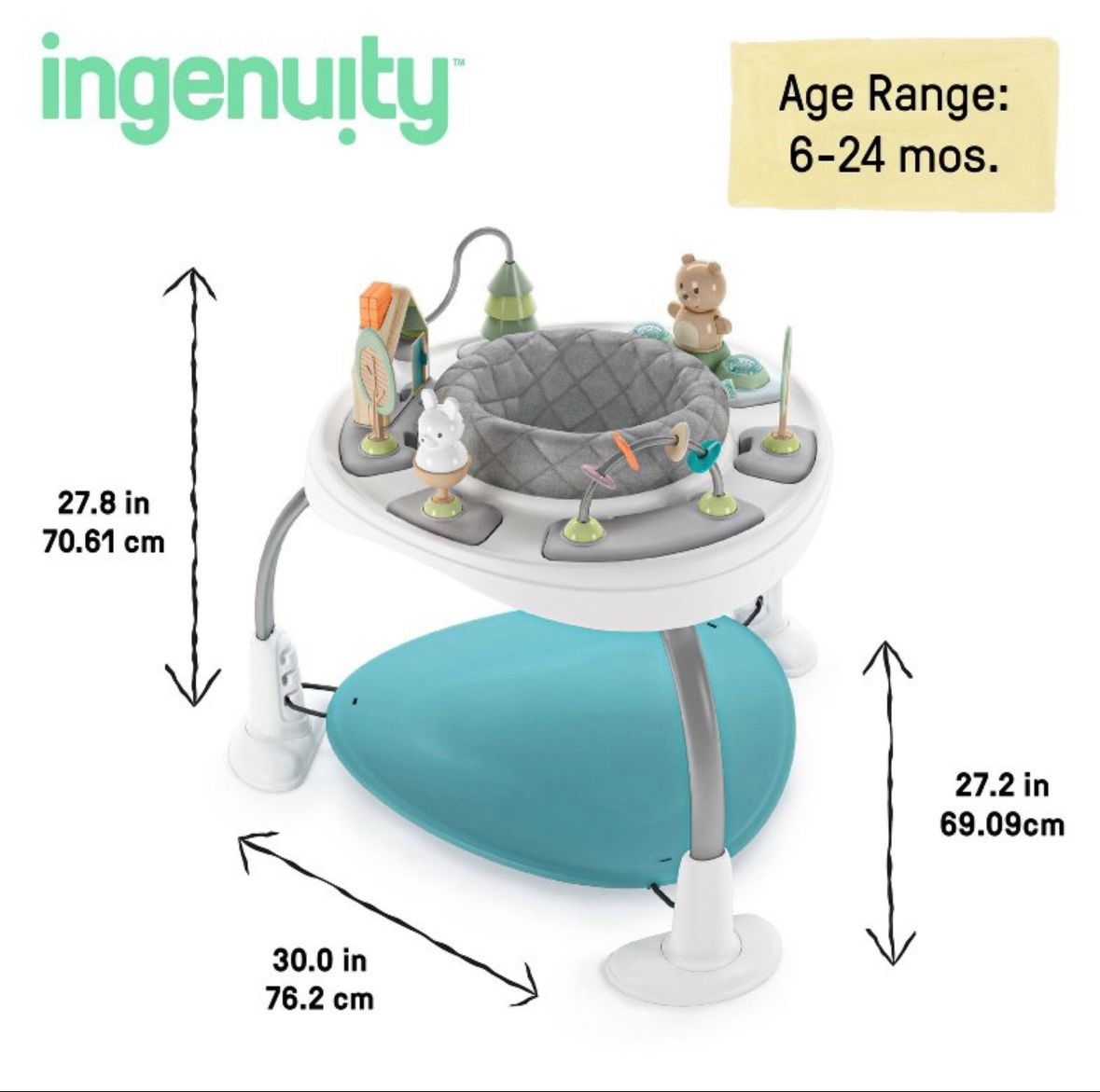 Ingenuity Spring & Sprout 2-in1 Baby Activity Center